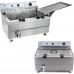 Royal Catering 1126 SMAŻALNIK DO PĄCZKÓW FRYTEK RYB Z PÓŁKĄ DWA KOSZE 24L 1126