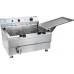 Royal Catering 1126 SMAŻALNIK DO PĄCZKÓW FRYTEK RYB Z PÓŁKĄ DWA KOSZE 24L 1126