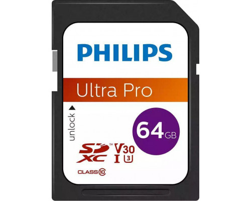 SD  Philips Ultra Pro SDXC 64 GB Class 10 UHS-I/U3 V30 (FM64SD65B/00)