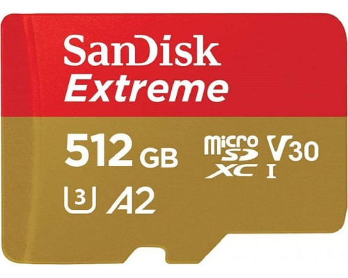 SD  SanDisk Extreme MicroSDXC 512 GB Class 10 UHS-I/U3 A2 V30 (SDSQXAV-512G-GN6MA)