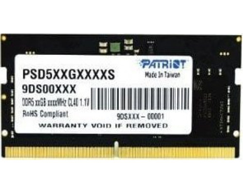 Patriot PATRIOT SIGNATURE SO-DIMM DDR5 16GB 4800MHz 1 Rank