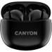 Canyon CANYON TWS-5, Bluetooth headset, with microphone, BT V5.3 JL 6983D4, Frequence Response:20Hz-20kHz, battery EarBud 40mAh*2+Charging Case 500mAh, type-C cable length 0.24m, size: 58.5*52.91*25.5mm, 0.036kg, Black