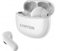 Canyon CANYON TWS-5, Bluetooth headset, with microphone, BT V5.3 JL 6983D4, Frequence Response:20Hz-20kHz, battery EarBud 40mAh*2+Charging Case 500mAh, type-C cable length 0.24m, size: 58.5*52.91*25.5mm, 0.036kg, White