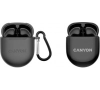 Canyon CANYON TWS-6, Bluetooth headset, with microphone, BT V5.3 JL 6976D4, Frequence Response:20Hz-20kHz, battery EarBud 30mAh*2+Charging Case 400mAh, type-C cable length 0.24m, Size: 64*48*26mm, 0.040kg, Black