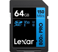 SD  Lexar 800X Pro SDXC 64 GB Class 10 UHS-I/U3 V30 (LSD0800P064G-BNNNG)