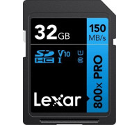 SD  Lexar 800X Pro SDHC 32 GB Class 10 UHS-I/U1 V30 (LSD0800P032G-BNNNG)