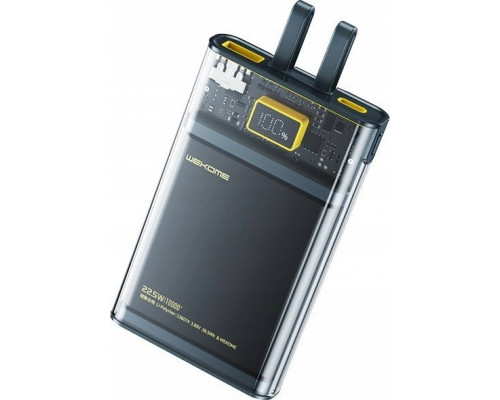Wekome Power bank 10000 mAh Super Charging z wbudowanym kablem USB-C & Lightning PD 20W + QC 22.5W