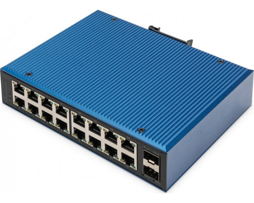 Switch Digitus Digitus 16-port   Gigabit Ethernet, przemysłowy, niezarządzany, 2  SFP