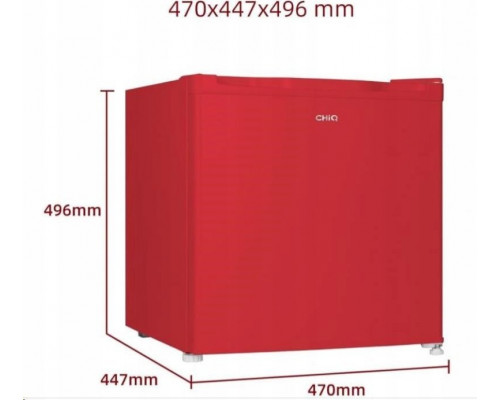 CHiQ CHiQ CSD46D4RE minibar, 46 litrů, 2 přihrádky, 0 °C až +10 °C, 39 dB, červený