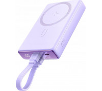 Joyroom Joyroom JR-PBM01 MagSafe 10000mAh 20W z podstawką + cable Lightning / USB-C violet