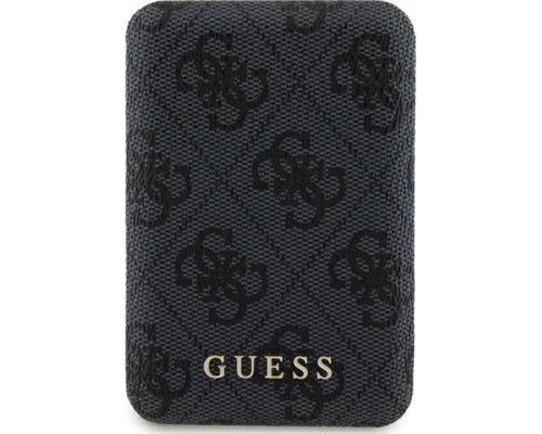 Guess Guess 4G Leather Metal Logo MagSafe - Power Bank indukcyjny 5000 mAh 15W MagSafe (black)