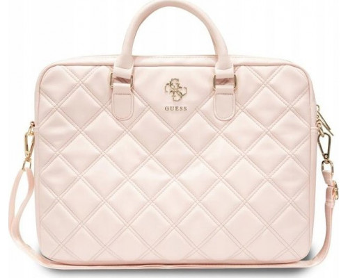 Guess Guess Quilted 4G Computer Bag - na notebooka 15" / 16" (różowy)