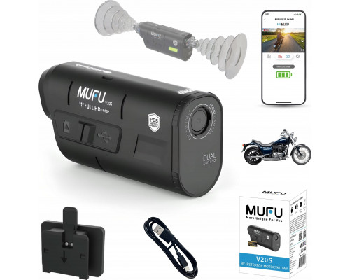 MUFU WIDEOREJESTRATOR MOTOCYKLOWY MUFU MOTOCAM V20S FULLHD 7H KAMERA NA MOTOCYKL