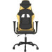 vidaXL Masujący fotel Gaming, black-złoty, sztuczna skóra