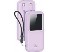 Usams USAMS z wbudowanymi kablami USB-C+Lightning 30000 mAh 20W PD+Qc 3.0 Fast Charge X-chel Series violet/purple 30KCD21303 (US-CD213)