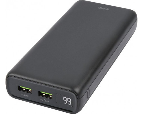 Deltaco DELTACO 20000mAh 60W PD USB-C/2x USB schwarz