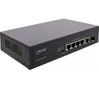 Switch InLine InLine® PoE+ Gigabit Network Switch 5 Port (4x PoE+), 1xSFP, 1Gb/s, desktop, metal, without fan