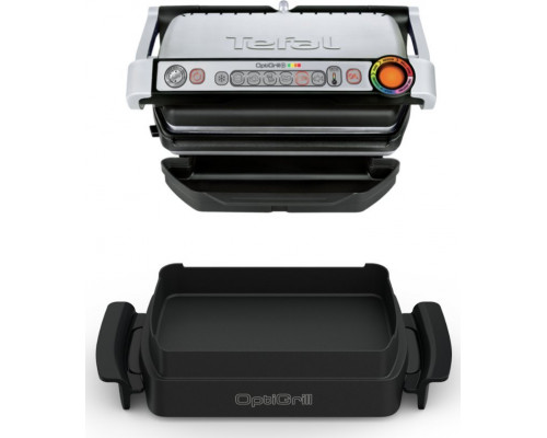 Tefal Tefal Optigrill + Snacking & Baking GC714D, contact grill (silver/black, 2000 watts)