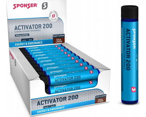 Sponser Kofeīns ar taurīnu SPONSER ACTIVATOR 200 Cola-Citrons ampulās (30 amp. x 25ml) (NEW)