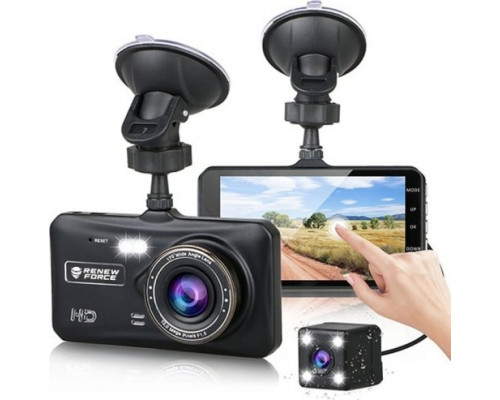 Dexxer WIDEOREJESTRATOR Z KAMERĄ PRZEDNIĄ I TYLNĄ KAMERA COFANIA FULL HD + KARTA SD 32 GB
