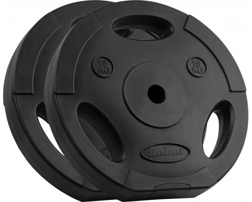 Rebel Bitumena slodžu komplekts 2x15kg, caurums 31mm, disks ar rokturi, REBEL ACTIVE