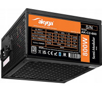 Akyga AKYGA ATX 800W AK-C2-800 Semi-Modular P4+4 2x PCI-E 6+2 pin 6x SATA 3x Molex FAN 12cm