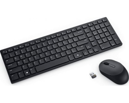 Dell Dell | Silent Keyboard and Mouse | KM555 | Keyboard and Mouse Set | Wireless | Ukrainian (QWERTY) | Black | 2.4 GHz, Bluetooth 5.1 | Wireless connection