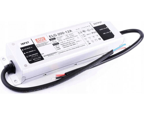 Mean Well MEAN WELL ELG-200-12A-3Y, 200 W, IP20, 100 - 305 V, 16 A, 12 V, 71 mm