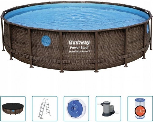 Bestway Swimming pool Power Steel with accessories, 549x122 cm Lumarko!