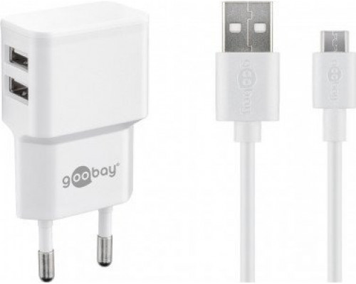 Goobay Zestaw do ładowania z dwoma Micro USB 2,4 A