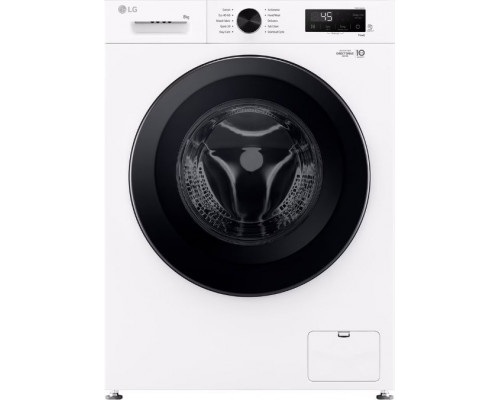 LG Washing Machine | F4X1008NWK | Energy efficiency class A | Front loading | Washing capacity 8 kg | 1350 RPM | Depth 56 cm | Width 60 cm | LED | Steam function | Direct drive | Wi-Fi | White one size