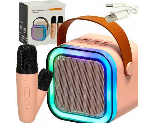 Zestaw do karaoke 2 mikrofony + głośnik portable BLUETOOTH USB LED rose Kik sp. z o.o. sp. k.