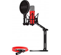 Rode NT1 Signature czerwony + kabel XLR + statyw biurkowy (BUROINT1RD)