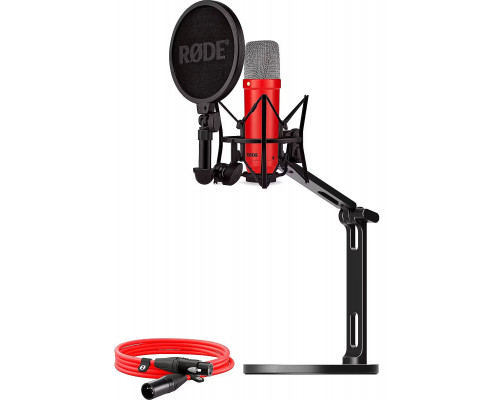 Rode NT1 Signature czerwony + kabel XLR + statyw biurkowy (BUROINT1RD)