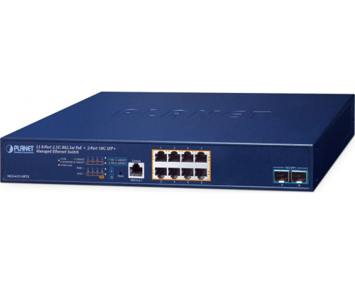 Planet 8-Port PoE+ Managed Switch MGS-6311-8P2X