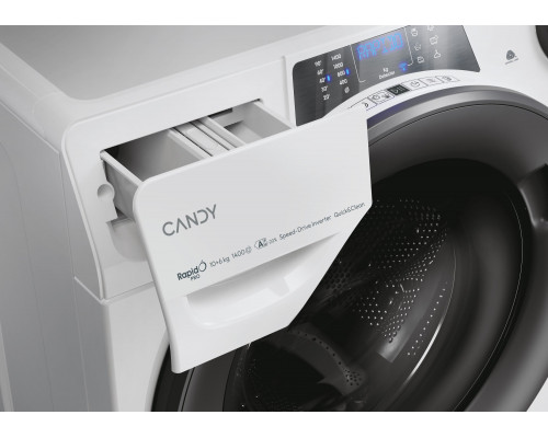 Candy Washing Machine with Dryer | RPW 41066BWMR8-S | Energy efficiency class A/D | Front loading | Washing capacity 10 kg | 1400 RPM | Depth 58 cm | Width 60 cm | Display | Digit | Drying system | Drying capacity 6 kg | Steam function | White