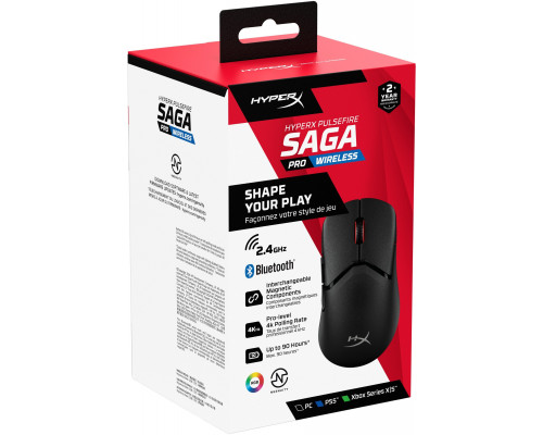 HP Pulsefire Saga Pro Bezprzewodowa Czarna (A2PB2AA)