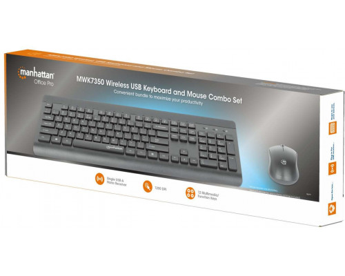MANHATTAN Funk-Tastatur-Maus-Set MWK7350 schwarz