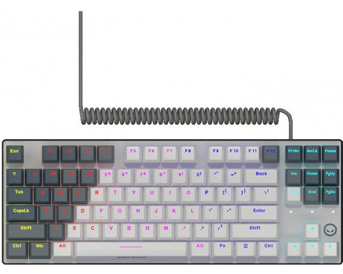 LORGAR Gamingowa Azar 514, przewodowa mechaniczna, RGB, Biała