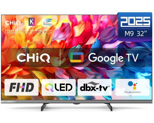 CHiQ L32QM9G TV 32", FHD, QLED, metalická bezrámečková, smart, Google TV, Dolby Audio, HDR, Chromecast