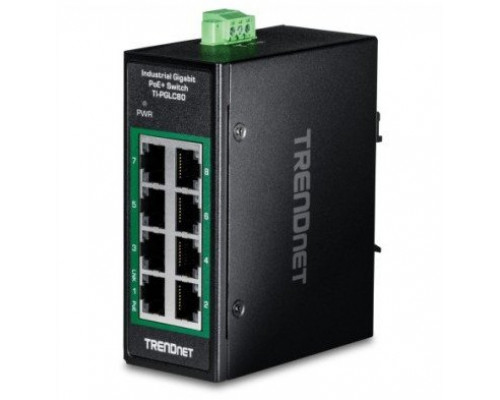 Switch TRENDnet 8-Port Industrial Gigabit PoE+ DIN-Rail Mini Switch