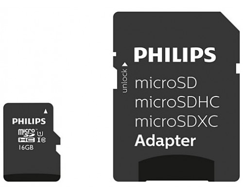 Philips MicroSDHC 16GB class 10/UHS 1 + Adapter