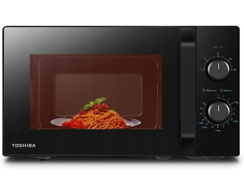 Microwave oven  volume 20L  mechanical control  800W  5 power levels  LED lighting  defrosting  cooking end signal  black