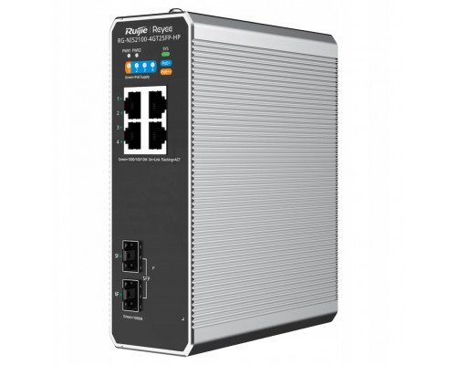 Switch RUIJIE Ruijie Reyee RG-NIS2100-4GT2SFP-HP| Switch  przemysłowy, 6 portów, 4xGE, 1xPoE++, 3xPoE+, 180W, 2xSFP, L2, Cloud
