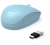 Port Designs 900544, Ambidextrous, Optical, RF Wireless, 1600 DPI, Turquoise