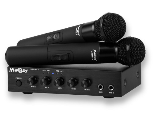 MadBoy U-Remix 2 Bluetooth wireless karaoke microphone pair with mixer