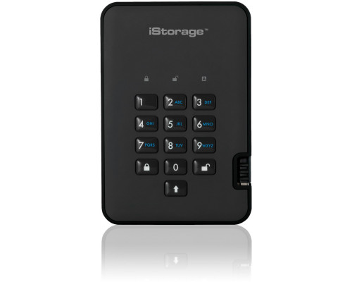 iStorage diskAshur 2 zewnętrzny dysk twarde 4 TB 5400 RPM USB Typu-A 3.2 Gen 1 (3.1 Gen 1) Black