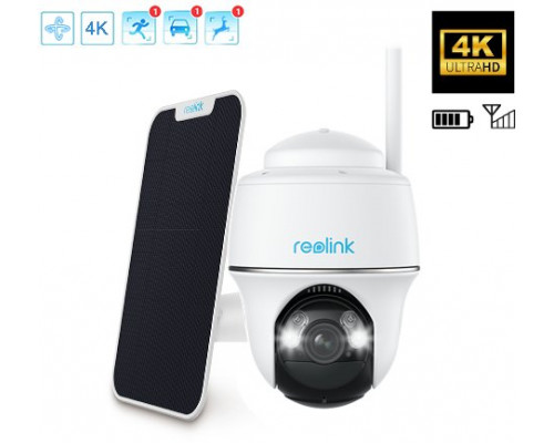 obrotowa Reolink Go PT Ultra 4K 8Mpx GSM | Akumulator | LTE 4G | Bezprzewodowa | Tryb nocny w kolorze| Czujnik ruchu | Reolink