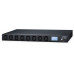 IP-based 8-port Switched Power Manager with 2 Cascaded Ports (AC 100-240V, 16A max. input, 8 IEC C13 outlet 10A max. output, LCD Displays, provides external tem