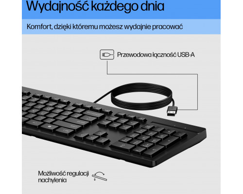 HP 125 G2 - - 100% - full size - USB - QWERTZ - niemiecki - czarny